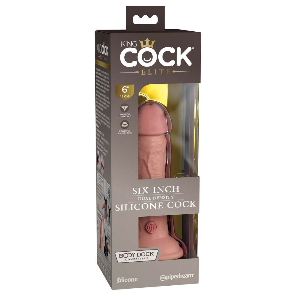 King Cock Elite 6 Inch Dual Density Dildo Caramel - UABDSM
