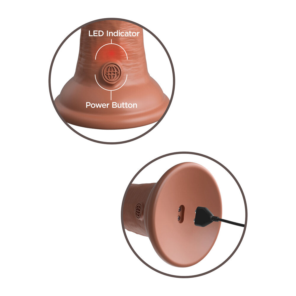 King Cock Elite 6 Inch Dual Density Vibrating Cock Flesh Brown - UABDSM