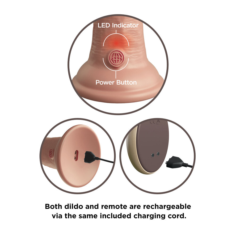 King Cock Elite 9 Inch Dual Density Vibrating Cock Flesh Pink - UABDSM
