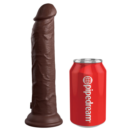 King Cock Elite 9 Inch Dual Density Vibrating Cock Flesh Brown - UABDSM