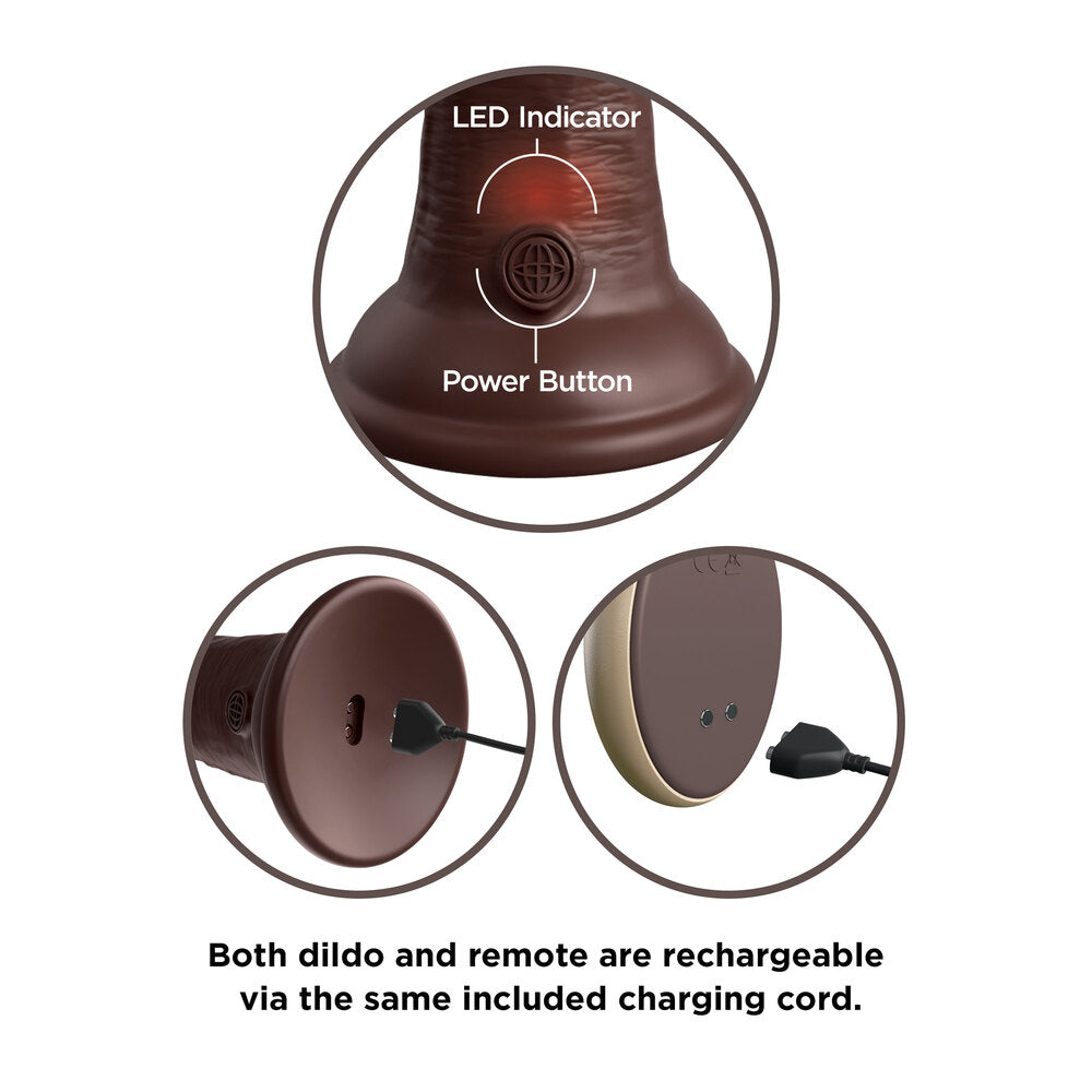 King Cock Elite 9 Inch Dual Density Vibrating Cock Flesh Brown - UABDSM