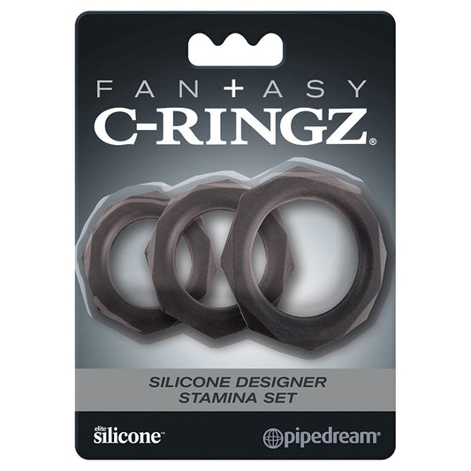 Fantasy C-Ringz Silicone Designer Stamina Set Black Fantasy C-Ringz Silicone Designer Stamina Set Black - UABDSM