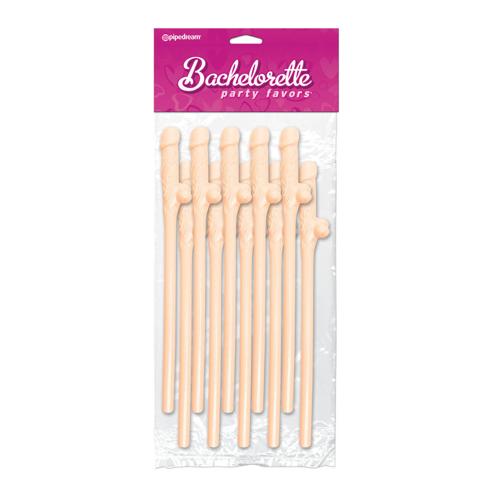 Bachelorette Party Favors 10 Pecker Straws Flesh - UABDSM