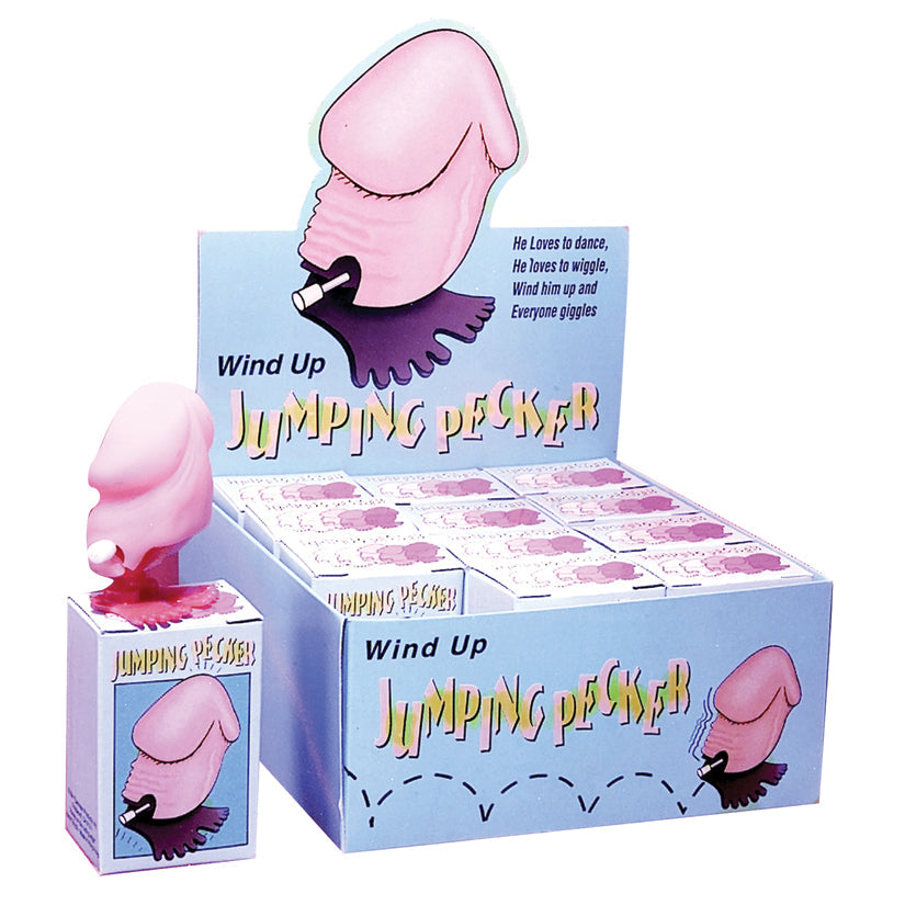 Wind-Up Jumping Pecker - 12 Count - Pop Box Display - UABDSM