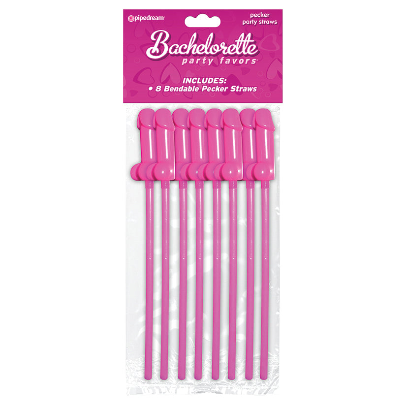 Bachelorette Party Favors Bendable Pecker Straws - 8 Count - UABDSM
