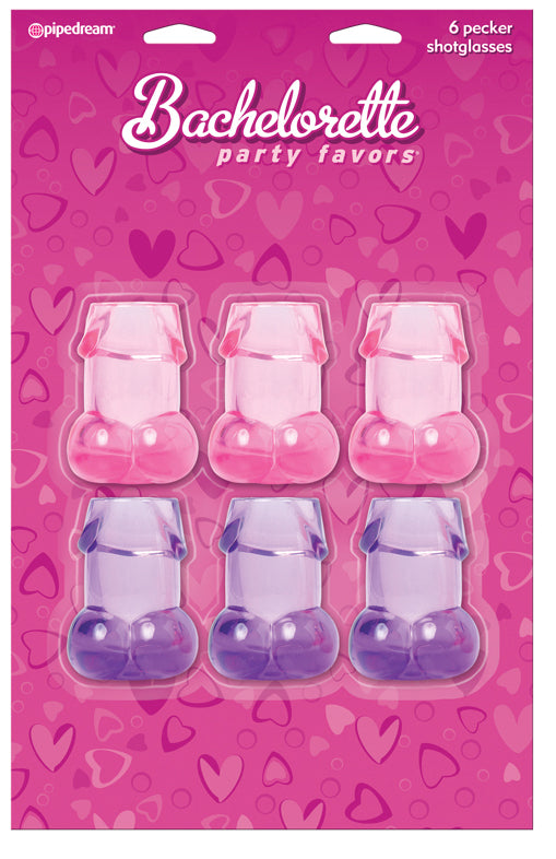 Bachelorette Party Pecker Shot Glasses - 6 Pieces - Assorted Colors Bachelorette Party Pecker Shot Glasses - 6 Pieces - Assorted Colors - UABDSM