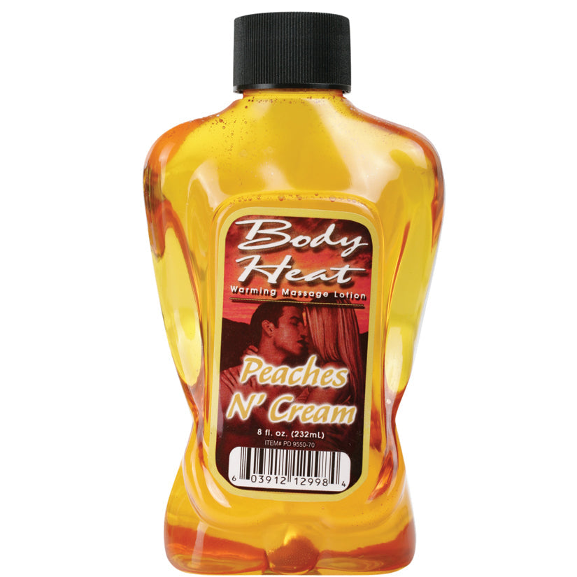 Body Heat Warming Massage Lotion - 8 Fl. Oz. - Peaches n Cream - UABDSM