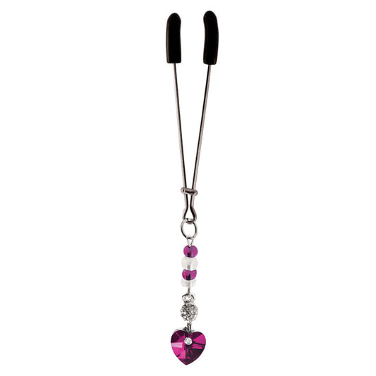 Bijoux de Cli Tweezer with Heart Charm & Fuchsia Beads Bijoux de Cli Tweezer with Heart Charm & Fuchsia Beads - UABDSM