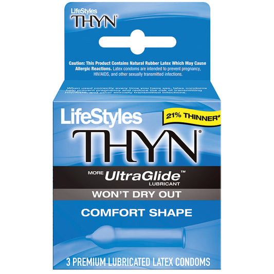 Lifestyles Thyn Lubricated Condoms - 3 Pack Lifestyles Thyn Lubricated Condoms - 3 Pack - UABDSM