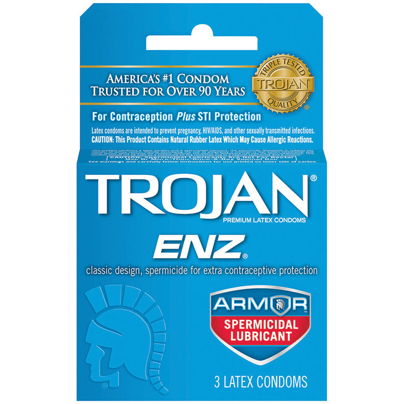 Trojan Enz Armor Spermicidal Lubricated Condoms - 3 Pack - UABDSM