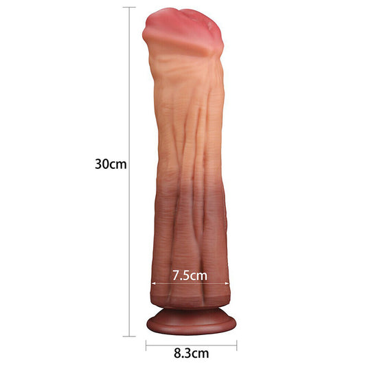 Lovetoy 12 Inch Dual Layered Silicone Horse Cock - UABDSM