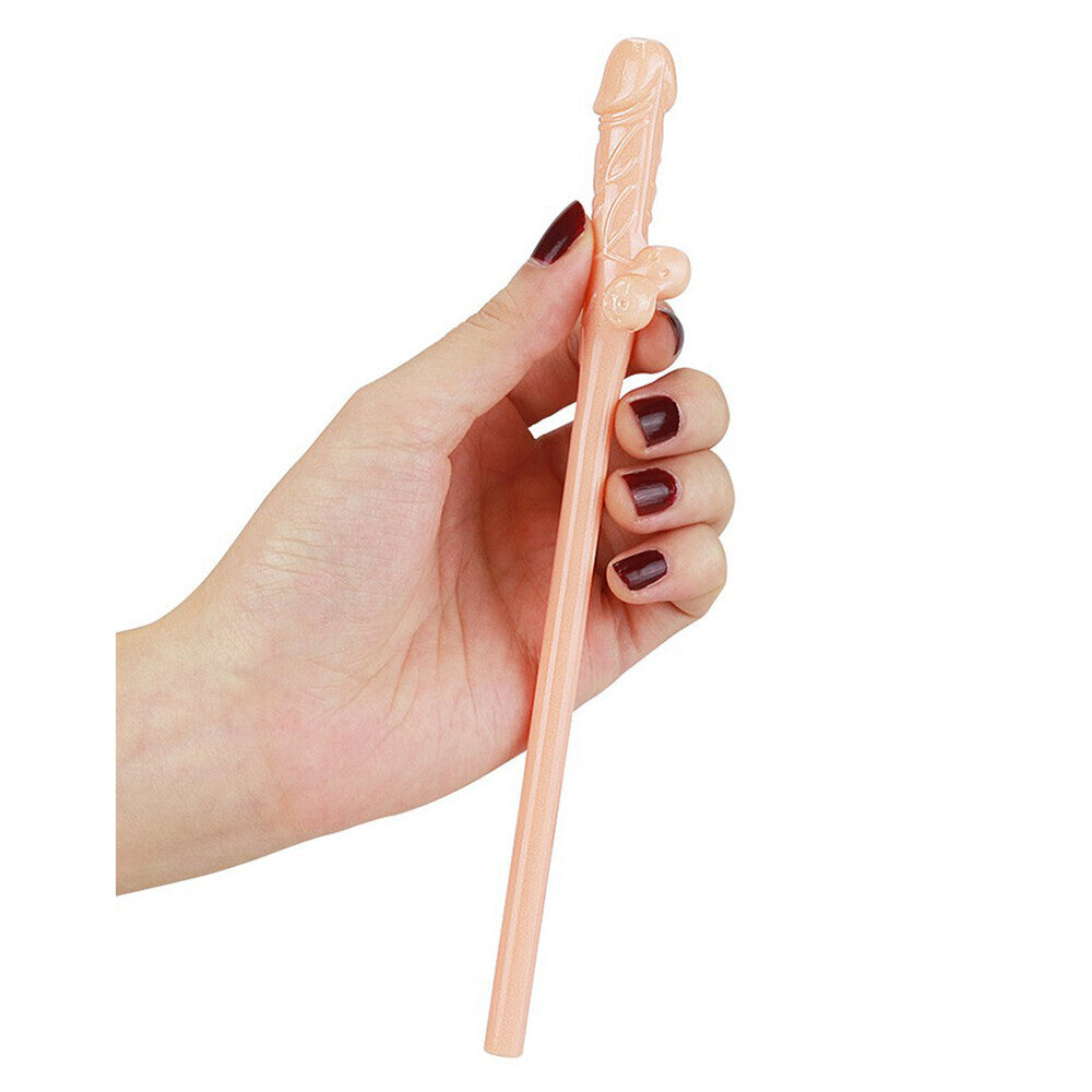 Lovetoy Pack Of 9 Willy Straws Flesh Pink - UABDSM