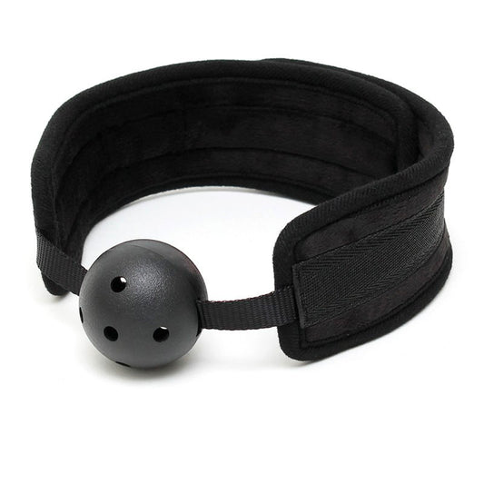 Black Padded Mouth Gag With Breathable Ball Black Padded Mouth Gag With Breathable Ball - UABDSM