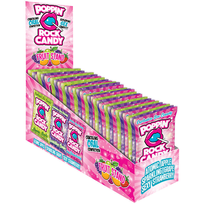 Rock Candy Popping Fruit Stand Display of 36 Assorted - UABDSM