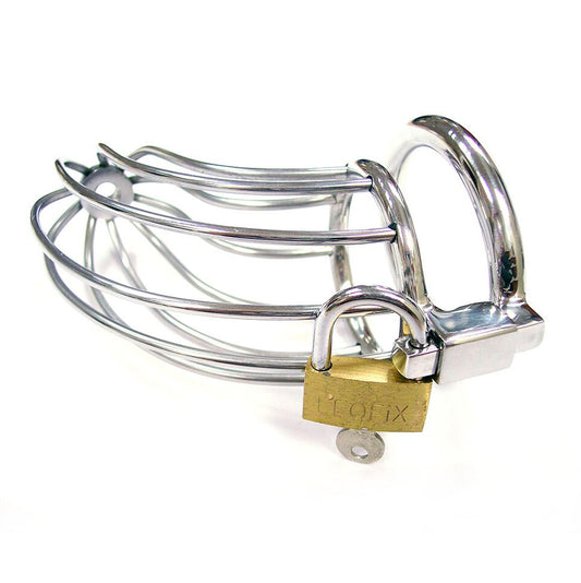 Rouge Stainless Steel Chasity Cock Cage With Padlock - UABDSM