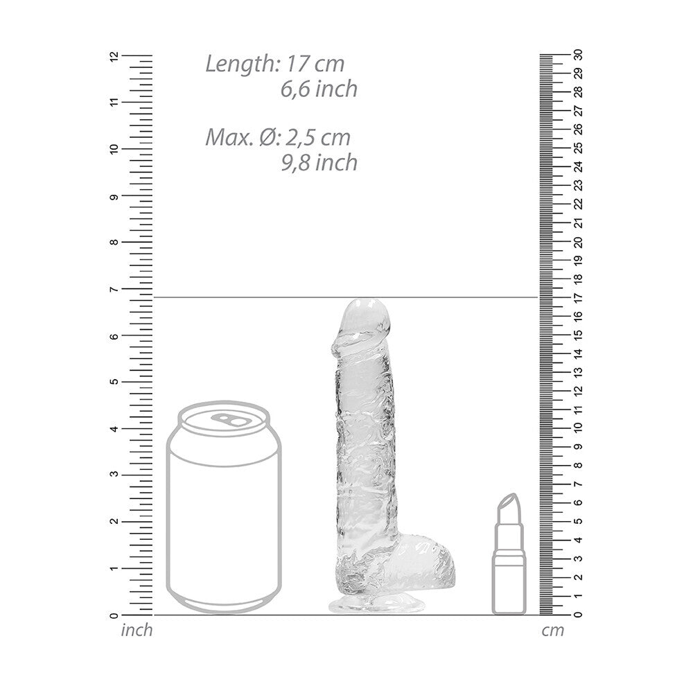 RealRock 6 Inch Transparent Realistic Crystal Clear Dildo - UABDSM
