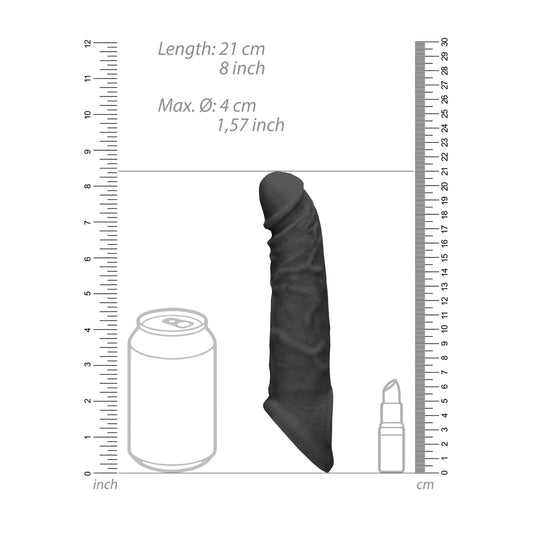 RealRock 8 Inch Penis Sleeve Black - UABDSM