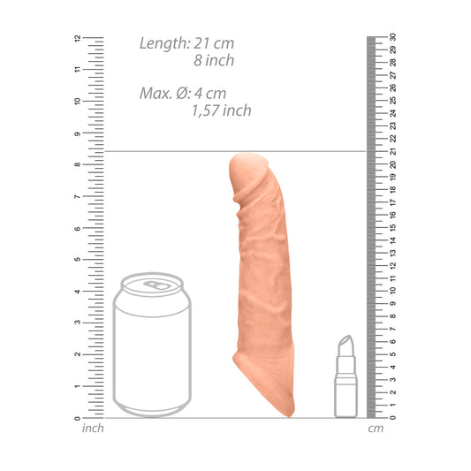 RealRock 8 Inch Penis Sleeve Flesh Pink - UABDSM