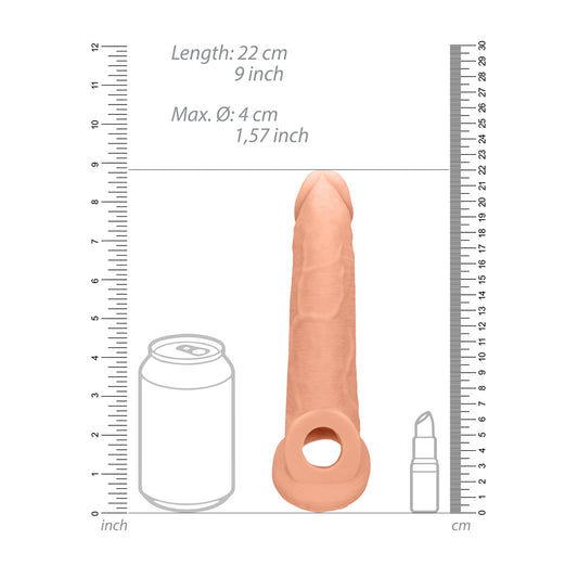 RealRock 9 Inch Penis Sleeve Flesh Pink - UABDSM