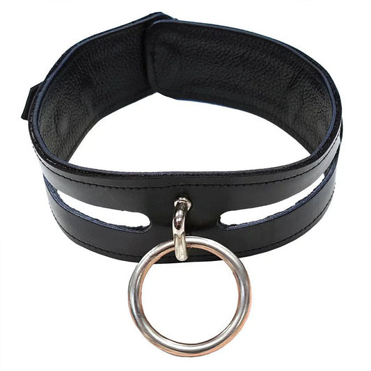Rouge Garments Leather Fashion Bondage Collar Black Rouge Garments Leather Fashion Bondage Collar Black - UABDSM