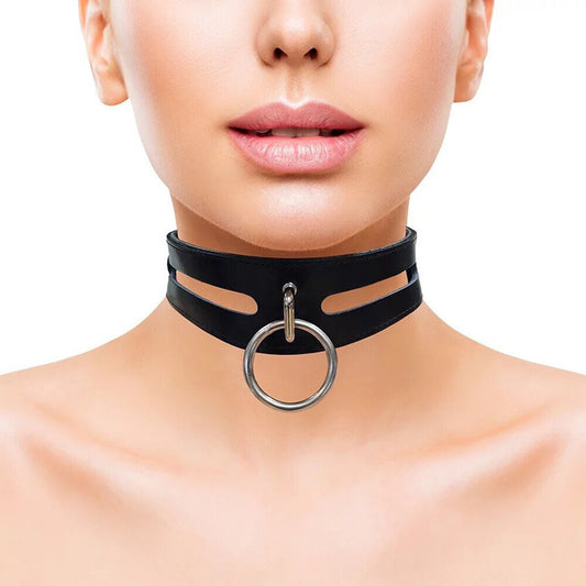Rouge Garments Leather Fashion Bondage Collar Black - UABDSM