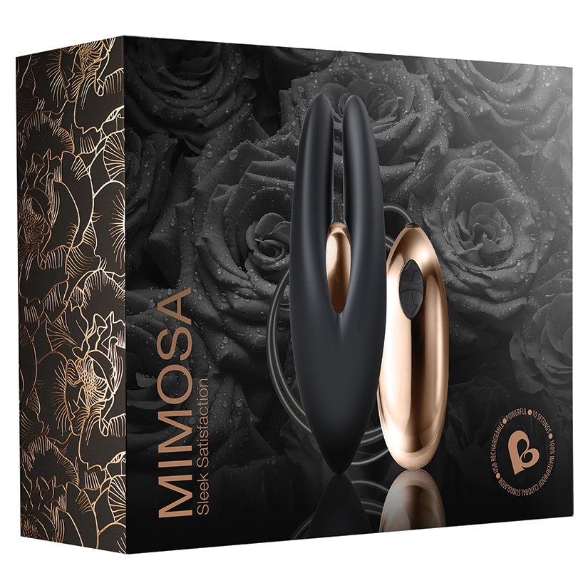 Rocks-Off Mimosa 10 Function USB Bullet-Black & Gold - UABDSM