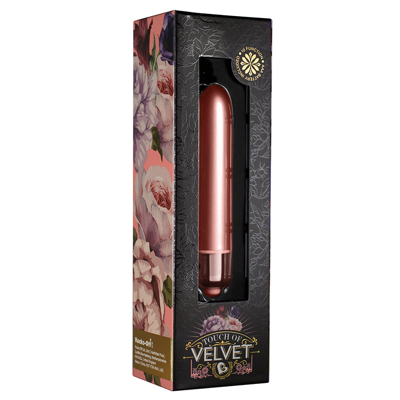 Rocks-Off Touch of Velvet 10 Speed Bullet-Peach Blossom - UABDSM