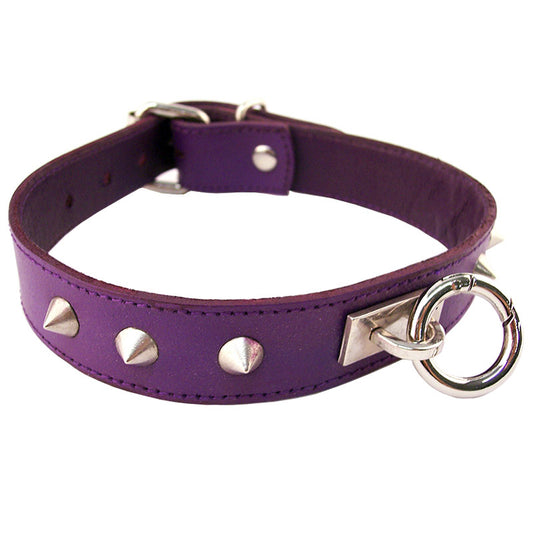 Rouge Garments Purple Studded O-Ring Studded Collar Rouge Garments Purple Studded O-Ring Studded Collar - UABDSM