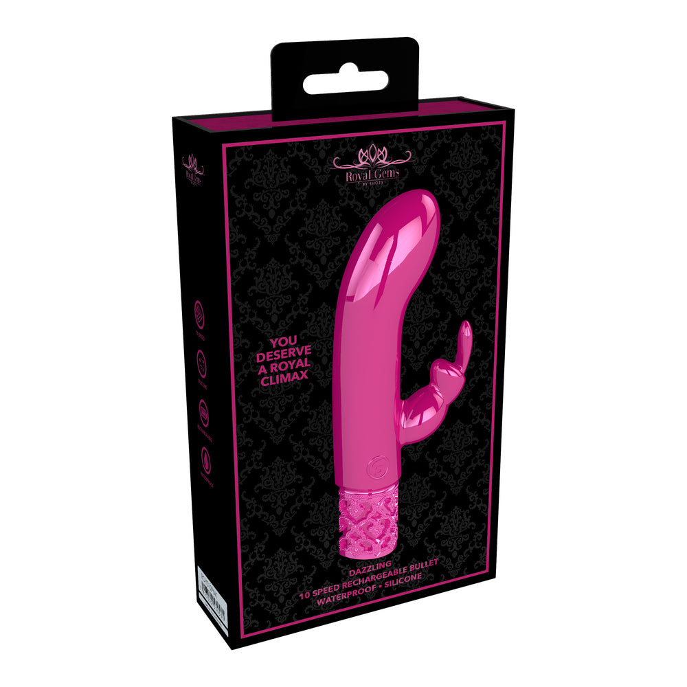 Royal Gems Dazzling Rechargeable Rabbit Bullet Pink - UABDSM