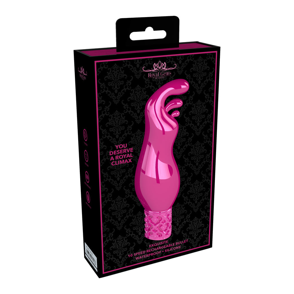Royal Gems Exquisite Rechargeable Silicone Bullet Pink - UABDSM