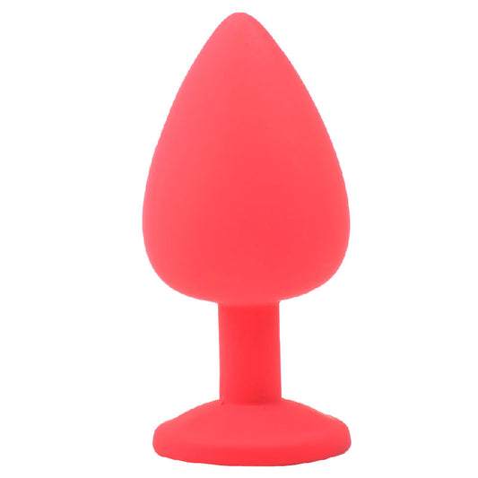 Large Red Jewelled Silicone Butt Plug - UABDSM