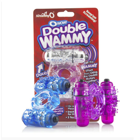 Screaming O O Wow Double Whammy Vibrating Cock Ring - UABDSM