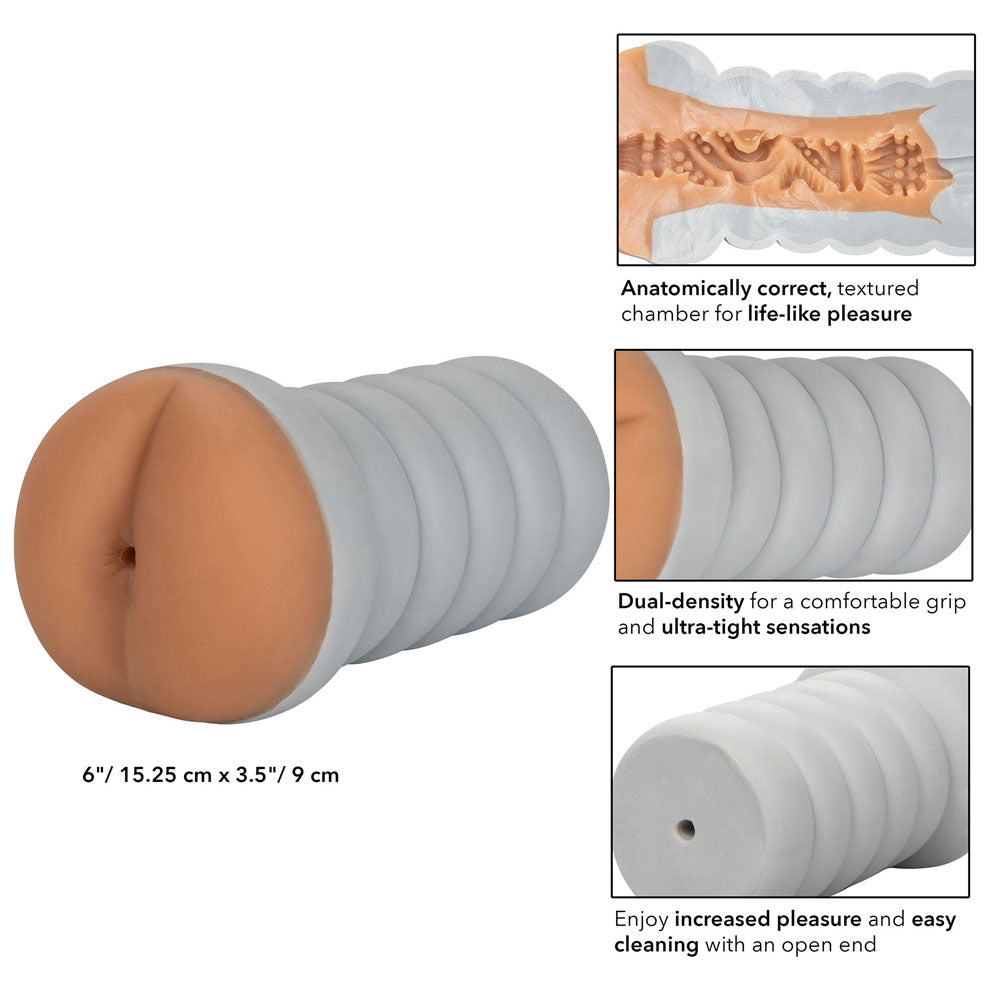 Gripper Ribbed Tight Ass Brown Masturbator - UABDSM