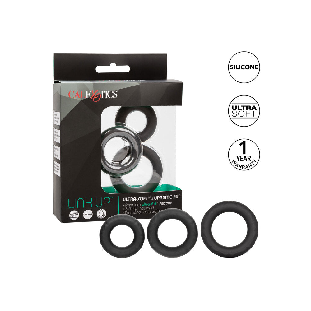 Link Up Ultra Soft Supreme Cock Ring Set - UABDSM