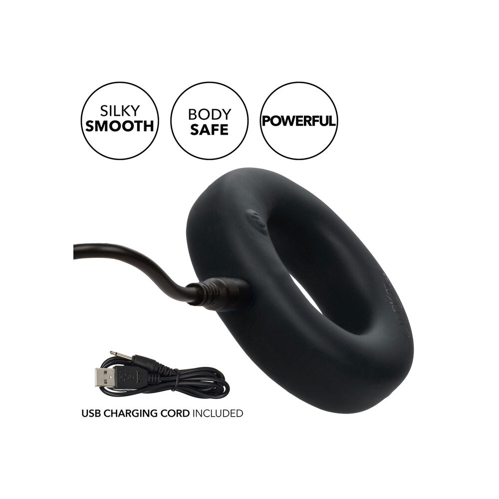 Link Up Optimum Vibrating Cock Ring Set Black - UABDSM