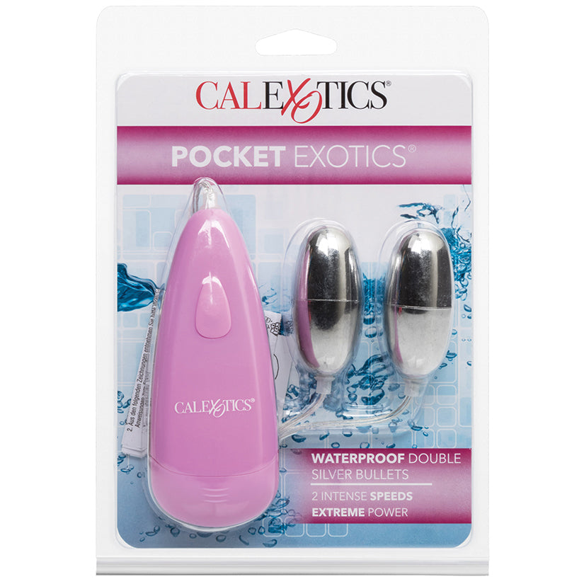 Pocket Exotics Waterproof Double Silver Bullets - Pink - UABDSM