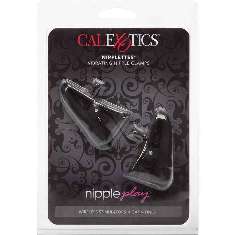 Nipple Play Nipplettes Vibrating Nipple Clamps - Black - UABDSM
