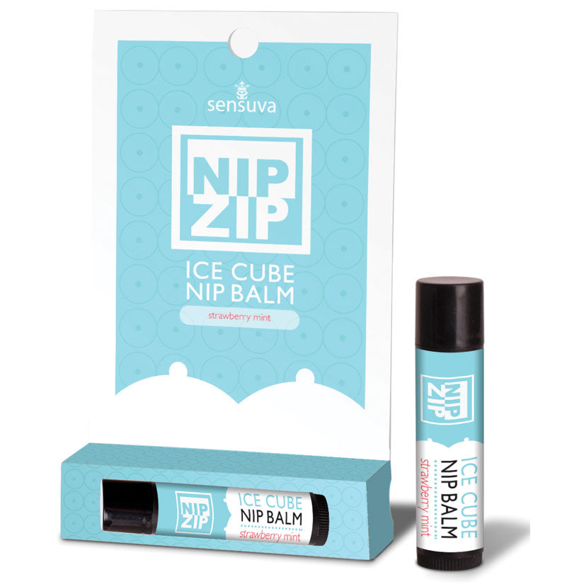 Nip Zip Ice Cube Nip Balm - Strawberry Mint - Tube Carded - UABDSM