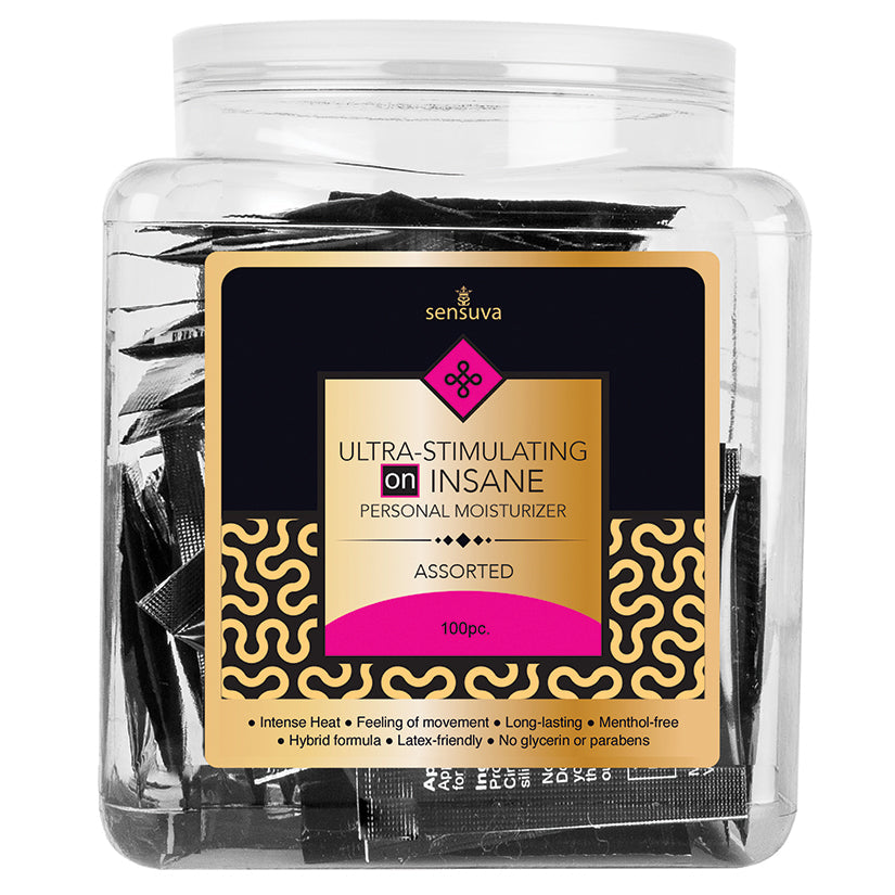 Sensuva Insane Personal Moisturizer Foil-Assorted Tub of 100 - UABDSM