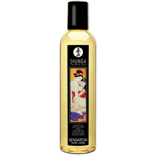 Shunga Erotic Massage Oil-Lavender 8oz Shunga Erotic Massage Oil-Lavender 8oz - UABDSM