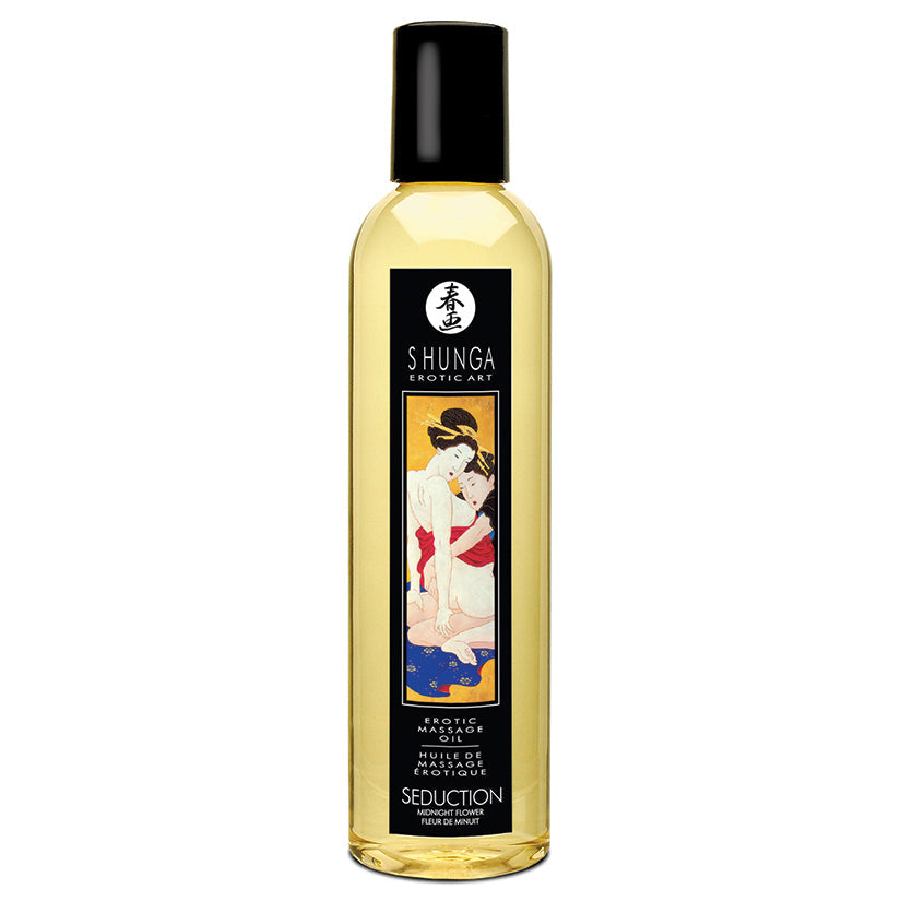Shunga Seduction Massage Oil-Midnight Flower 8oz - UABDSM