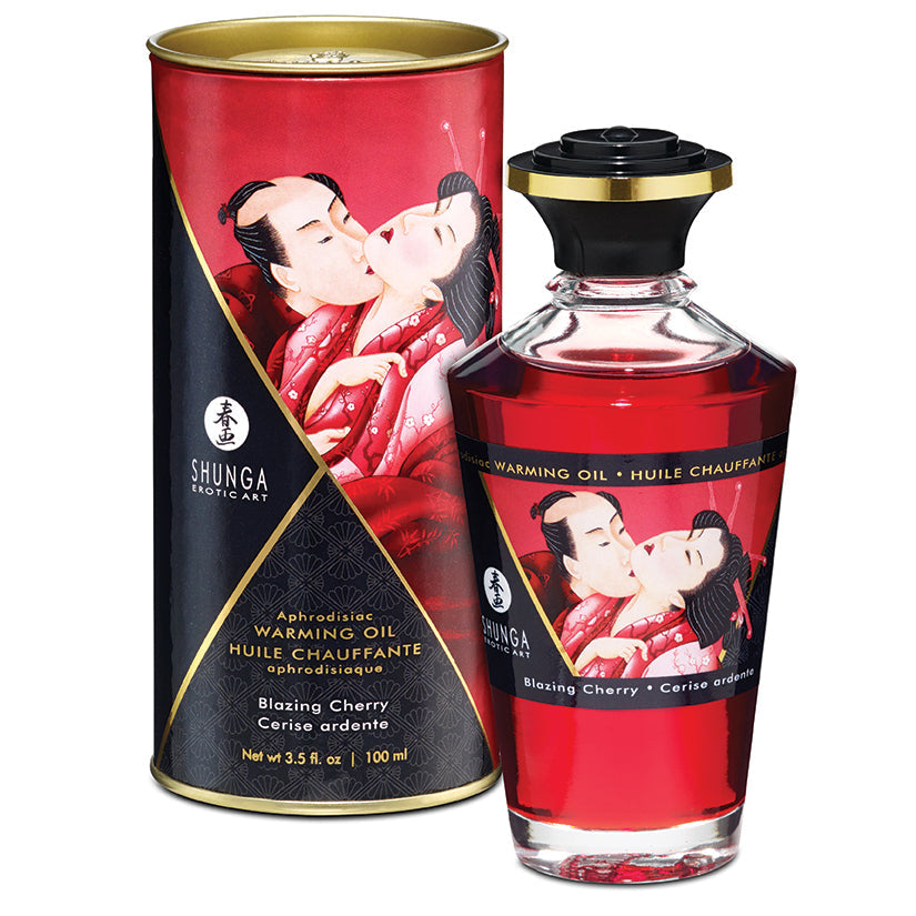 Shunga Aphrodisiac Oil-Blazing Cherry 3.5oz - UABDSM