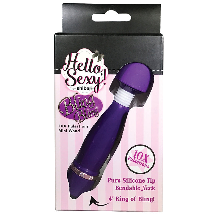 Shibari Hello Sexy Bling Bling Mini Wand-Purple - UABDSM
