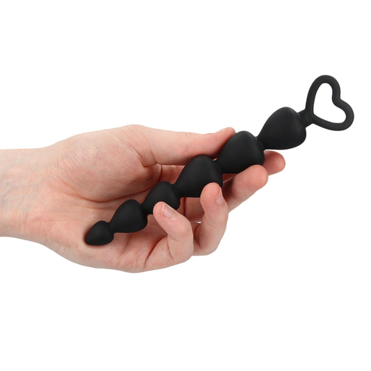 Black Silicone Anal Beads - UABDSM