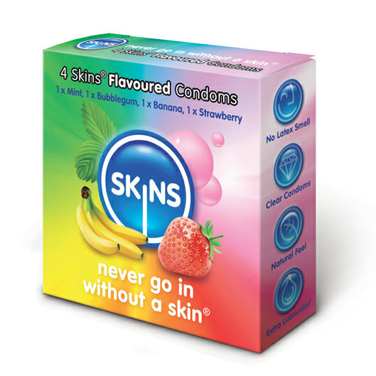 Skins Condoms Flavoured 4 Pack Skins Condoms Flavoured 4 Pack - UABDSM