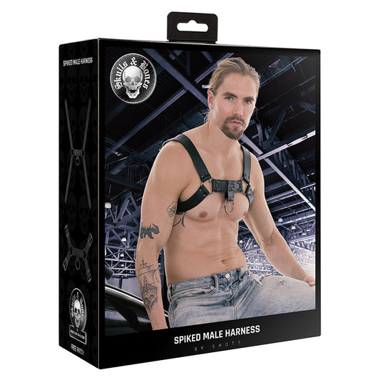 Ouch Skulls & Bones Spiked Male Harness-Black Ouch Skulls & Bones Spiked Male Harness-Black - UABDSM