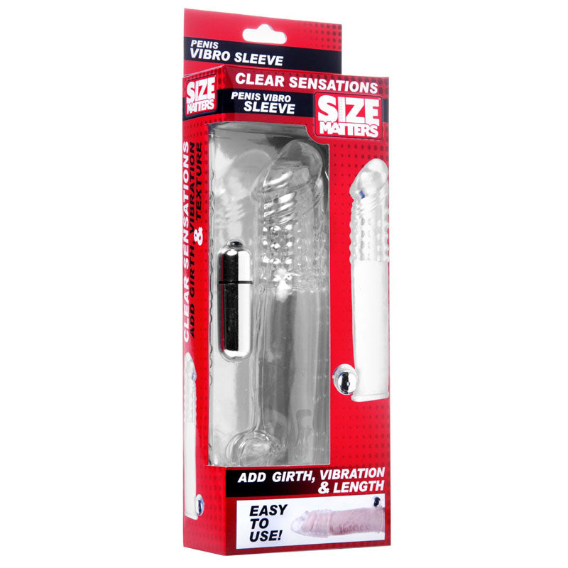 Size Matters Clear Vibrating Penis Sleeve - UABDSM
