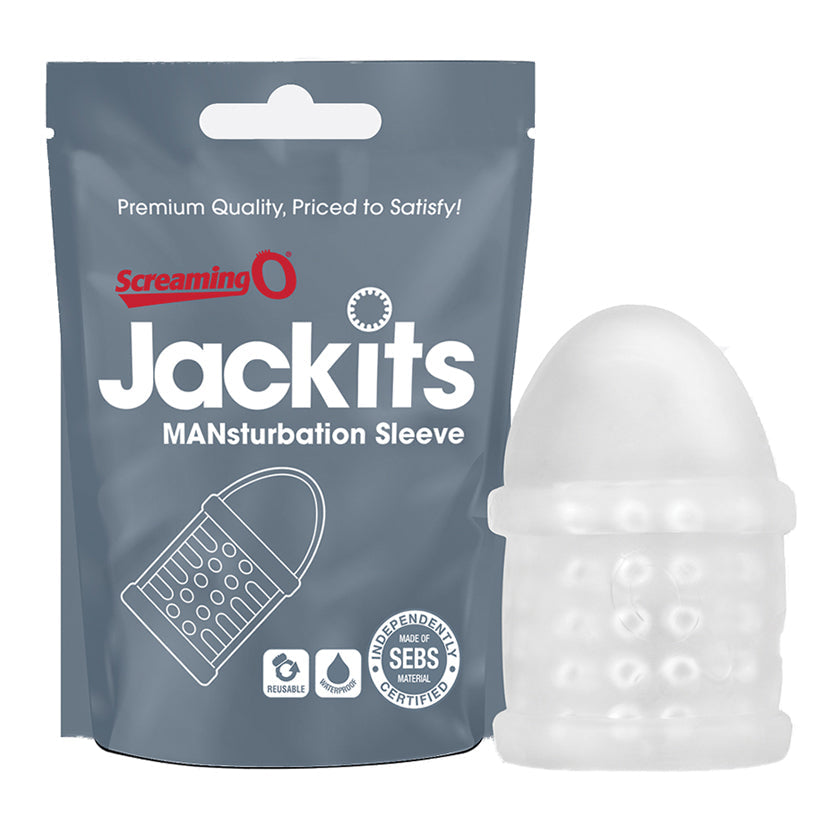 Jackits Mansturbation Sleeve - 12 Count Pop Box Display - Clear - UABDSM