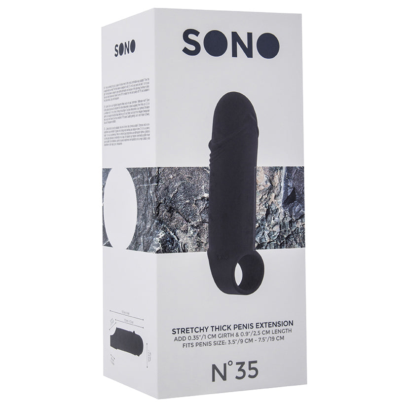 Sono No.35 Stretchy Thick Penis Extension-Black - UABDSM
