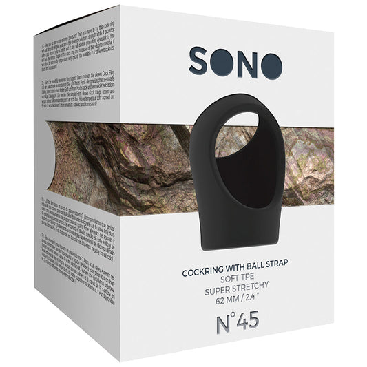 Sono No.45 Cockring with Ball Strap-Black Sono No.45 Cockring with Ball Strap-Black - UABDSM